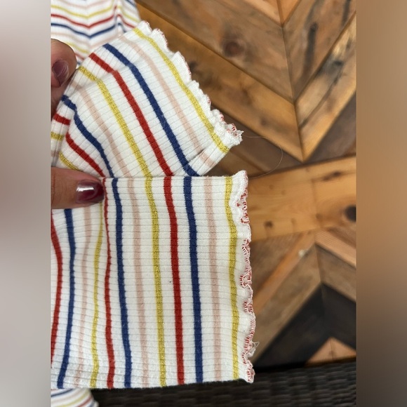 Madewell Long-Sleeve Baby Tee in Shimmer Stripe size Large - Picture 9 of 11